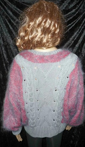 PULLOVER BAUMWOLLE MOHAIR HANDGESTRICKT in Größe 44 HAND KNITTED JUMPER XXL - Bild 3 von 11
