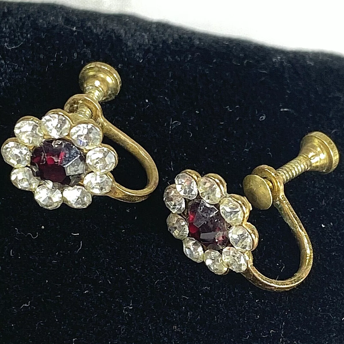 Red bling shop earrings