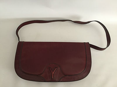 Yorn Boutique Vintage Leder Tasche 60er 70er Jahre Bordeaux Rot