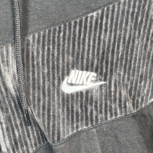 Nike Hoodie Wmns XL Black Quarter Zip Fleece Embroidered Logo Cropped Sweatshirt - Picture 2 of 9