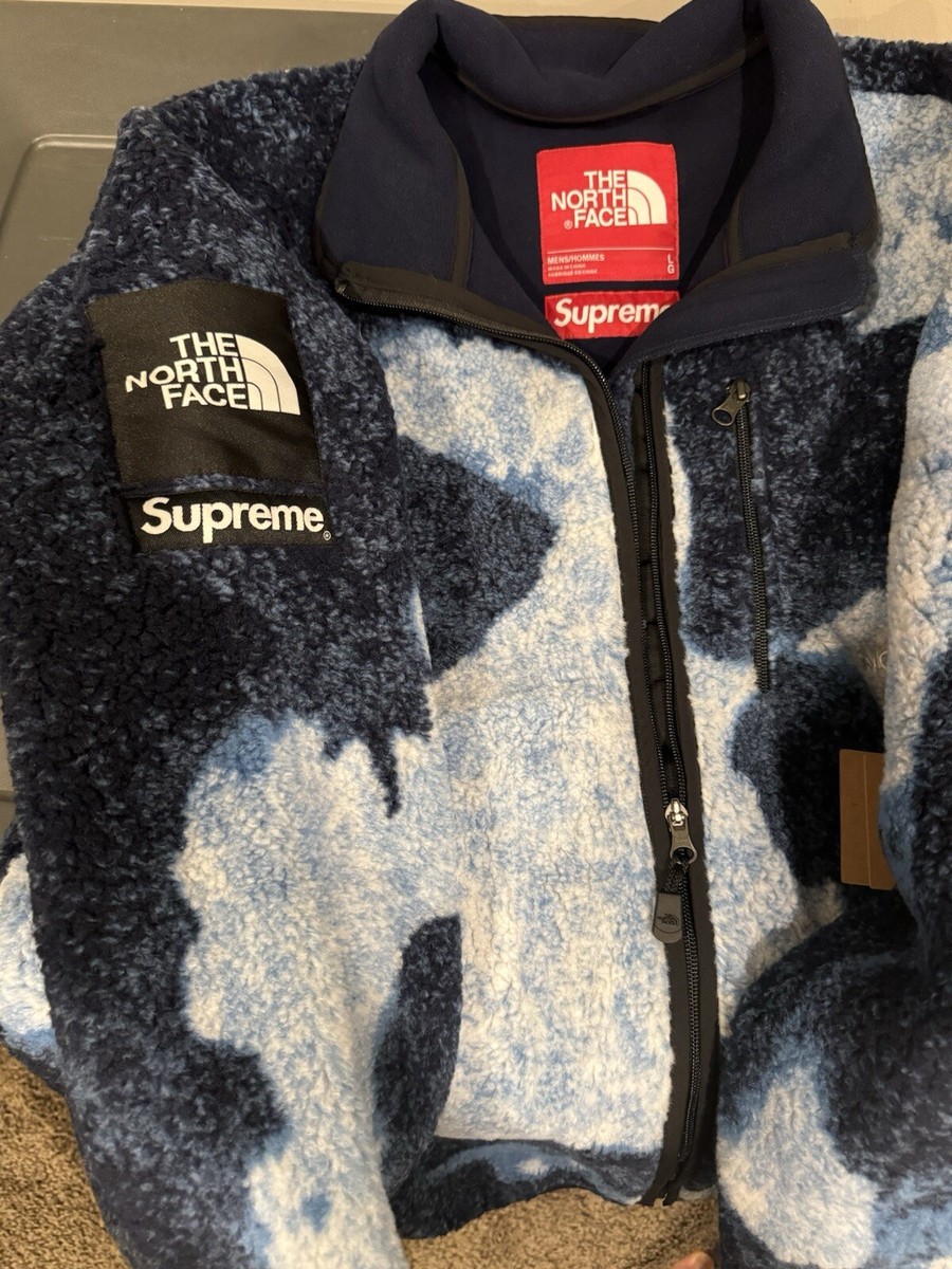 SUPREME x TNF THE NORTH FACE FLEECE JACKET BLEACHED DENIM SUPREME x TNF THE NORTH FACE FLEECE JACKET BLEACHED DENIM