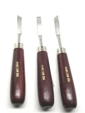 3pc Dog Leg Chisels Wood Carving Relief Cabinet Pattern Makers RAMELSON USA
