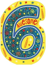 Awesome Six Die Cut Foil Age 6 / 6th Birthday Card - Paper House Greeting Card