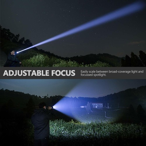 Super-Bright LED Tactical Flashlight XHP50 Zoomable Torch Rechargeable Camping - Picture 5 of 14