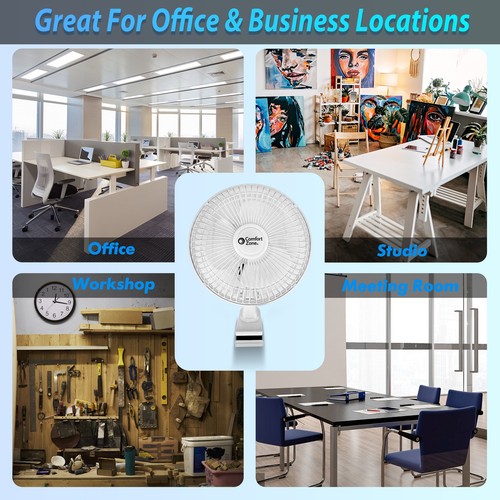 6" 2-Speed Portable, Indoor Desk Fan W/Clip, Adjustable Tilt, Rota - Picture 3 of 12