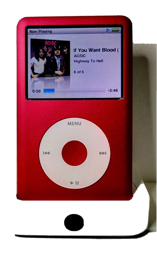 Apple iPod Classic 7th Gen 256GB mSATA SSD Red with TWO YEAR