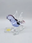 Vintage Icet Murano Art Glass Neodymium Bird On Branch Figurine