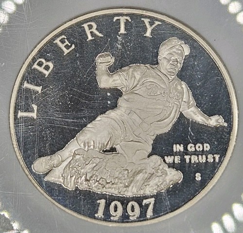1997-S Jackie Robinson Commemorative Silver Dollar Proof | NGC PF69 Ultra Cameo - Picture 3 of 4