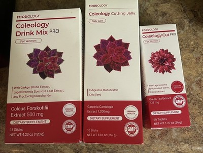 FOODOLOGY LOT Coleology Cutting Jelly 10 Sticks /Drink Mix Pro 10/Cut Pro 60tabs