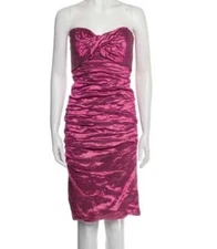 NEW Nicole Miller Collection Ruched Fitted Dress Cocktail Party 6 Raspberry $405