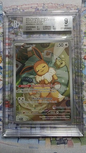 Pokemon Center Stamp Promo Eevee #173 Prismatic Evolutions ETB BGS 9 #2
