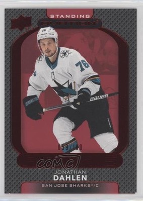 2021 Upper Deck Ovation Rookies Red Standing /100 Jonathan Dahlen Rookie RC 01ks