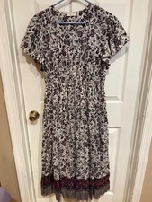 Ulla Johnson Iliana Puff Sleeve Cottagecore Peasant Dress COTTON Size 12 GYPSY