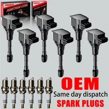 6X OEM Ignition Coil & Iridium Spark Plugs For Nissan Altima Maxima Murano UF550