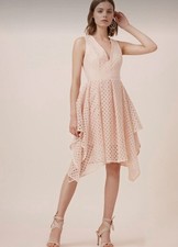 Keepsake The Label $275 Last Dance Eyelet In Soft Peach A Line Dress Size Large