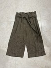 The Limited Wool Tweed Brown Wide Leg Cropped Pants Pleated Waist Belt Size 4 — photo 1