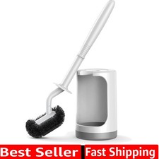 Toilet Bowl Brush Holder Set: Curved Design with Holder for Deep Cleaning Und...