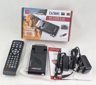 Red Opticum AX Lion 5 Air DVB-T2 Receiver Full HD H.265 HDMI USB PVR 12V