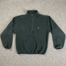 VTG 90s Nautica Sweatshirt Small Green 1/3 Zip Fleece Pullover Mock Neck NAUTECH