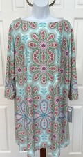 NWT London Times-  Women's 18W- Paisley Floral Jersey Dress- Long Sleeve