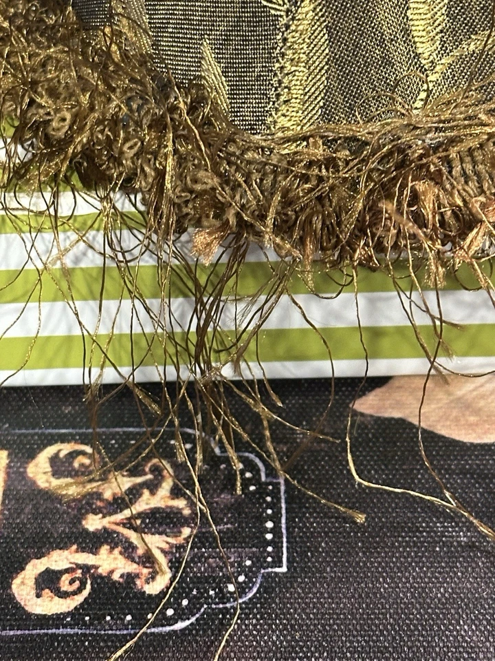 Hermosa pantalla de lámpara con clip-5”H-marrón oscuro y hojas doradas-flecos de pestañas-bonito Foto 4 de 4