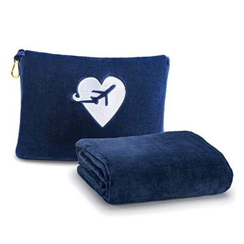 Travel Blanket Airplane Pillow and Blanket Set 2 in 1 Airplane Blanket with