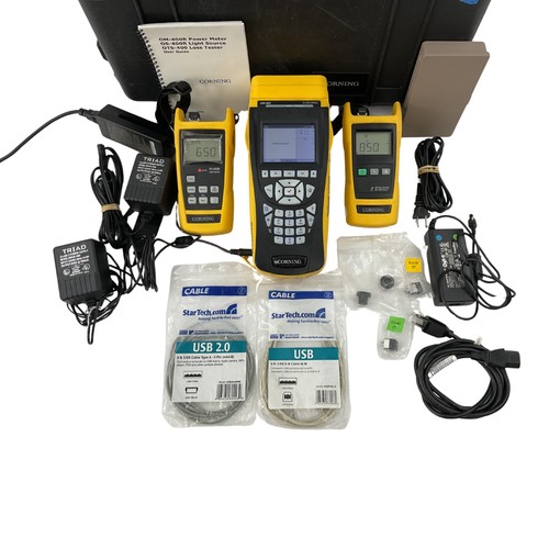 Corning OM‑600 Fiber Optic Power Meter Kit OM‑610‑MOD‑C OS‑403D‑58 OS‑400R meter