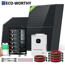 ECO-WORTHY 6560W Solar Panel +10KW 48Vdc-120V/240Vac Inverter+30kWh Battery (V3)