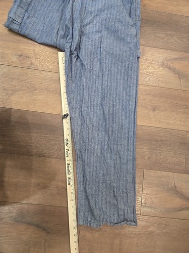 Dickies Vtg Jumpsuit 46 Medium Herringbone Striped Denim Mechanic Coverall - Picture 8 of 10