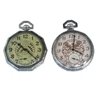 Lot of 2 Elgin 1920s 17J 15J 12s Fancy Dial Antique Pocket Watches Running PW171