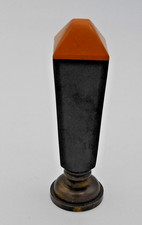 ART DECO TAMPON SCEAU EN FORME D'OBELISQUE EN PIERRE BAKELITE BRONZE