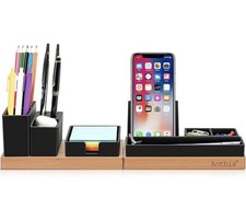 Einstellbarer Schreibtisch-Organizer - Magnetische Holzplatte mit 6 Fächern