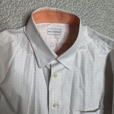 Maus & Hoffman Men Shirt Check Cotton Button Down Long Sleeve Summer USA Sm