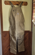 Carhartt OR2987 Rugged Flex Canvas Rigby Bib Relax Fit Overalls KHAKI 40 X 32