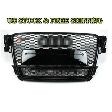 Gloss Black Honeycomb Front Bumper Grill Rs5 Style Fits 2008-2012 Audi A5 S5 B8