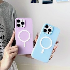 For iPhone 17 Pro Max Air 16 15 14 13 12 11 Shockproof Jelly Color Magnetic Case