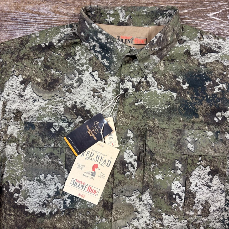 Red Head Shirt Men's XL Silent Hide Strata Camo Long Sleeve Button Up NWT - Image 3 of 4