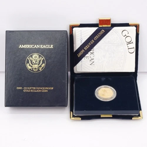 2000-W American Gold Eagle $10 1/4 Oz 22K Gold Proof Coin w/ Case