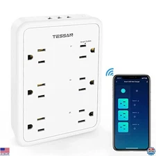 Smart Power Strip 6 Outlets 3 USB WiFi Remote Control Compatible with