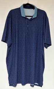 Greyson Men’s Blue Geometric Print Short Sleeve Golf Polo Size XXL
