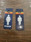 VINTAGE GULF Chevron ?? RESTROOM MENS LADIES GASOLINE SET Plastic  GAS OIL SIGN