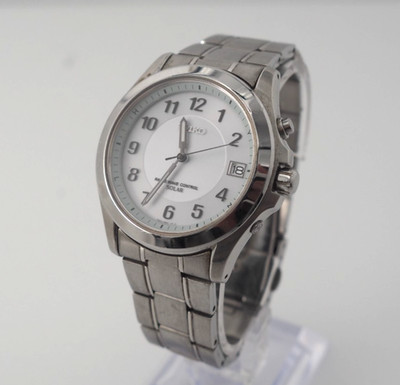 SEIKO 7B22-0AZ0 Solar Radio Wave Men s SS Watch w/ White Dial　#AT9KMh