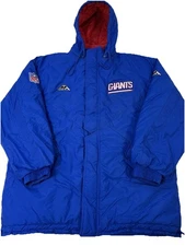 VTG 90s Apex One New York Giants Parka Jacket NFL Authentic Pro Line Blue Men XL