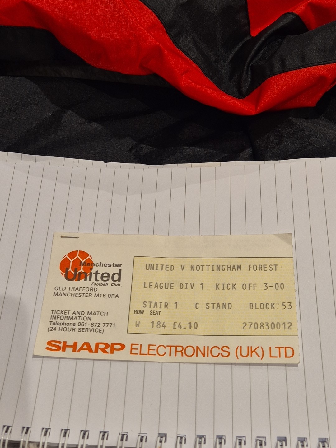 Manchester United v Nottingham Forest Match Ticket 83/84 for sale on Ebay