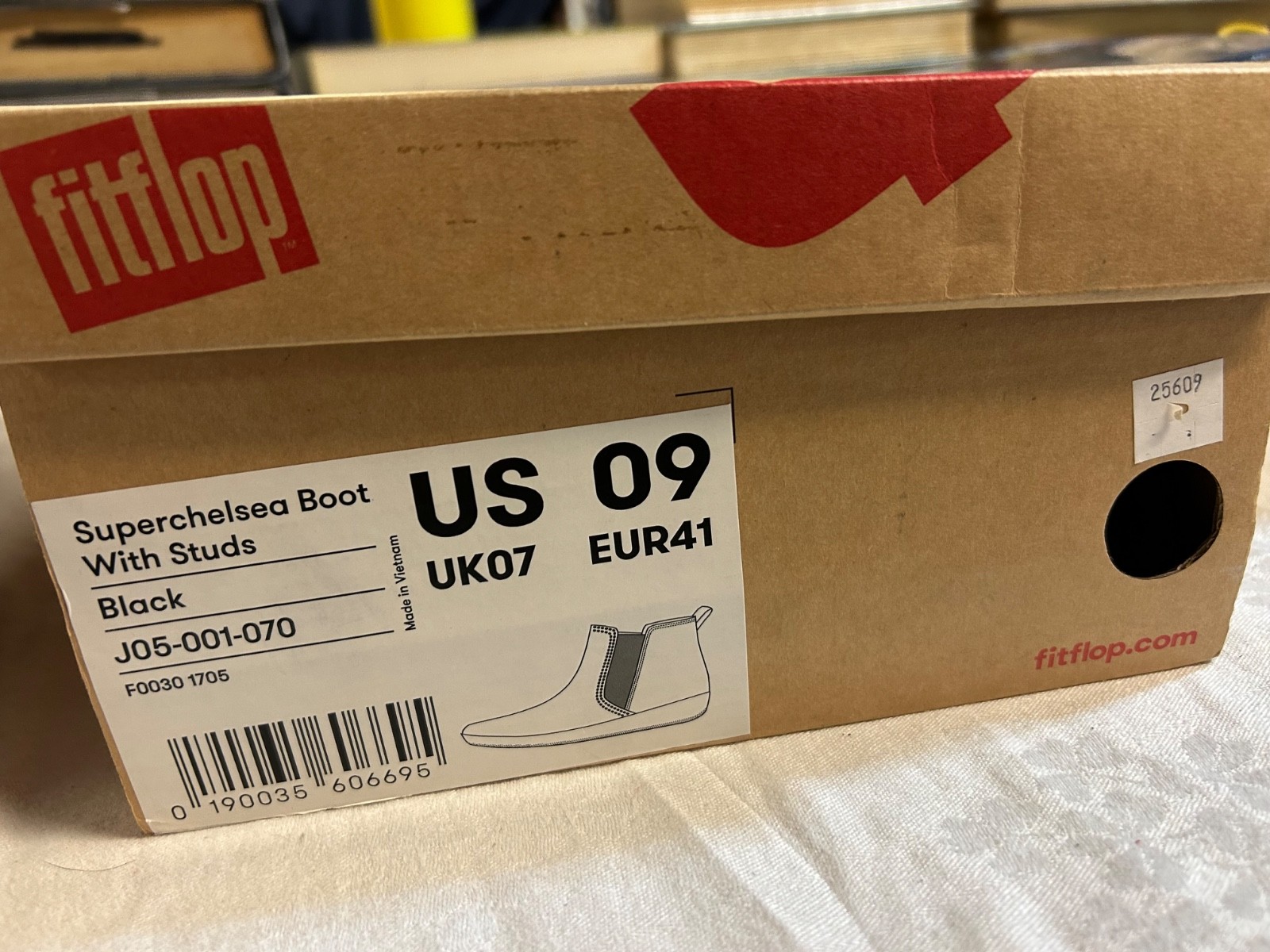 NIB FitFlop SuperChelsea Black Suede Studded Pull On Ankle Boots US 9 image 2