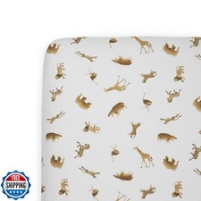 Little Unicorn 100 Natural Organic Cotton Muslin Crib Sheets  Breathable, N