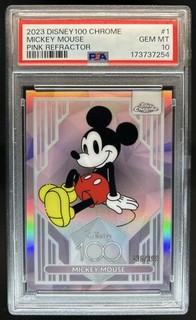 2023 Topps Chrome Disney 100 Mickey Mouse Pink Refractor #/399 PSA 10 GEM MINT