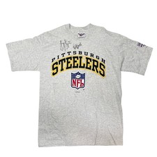 Vtg Pittsburgh Steelers Men's T-Shirt Yancey Thigpen Autograph NFL Football 