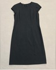 Lafayette 148 Dress Womens 8 Gray Ponte Knit Sheath Cap Sleeve Stretch Zip Solid