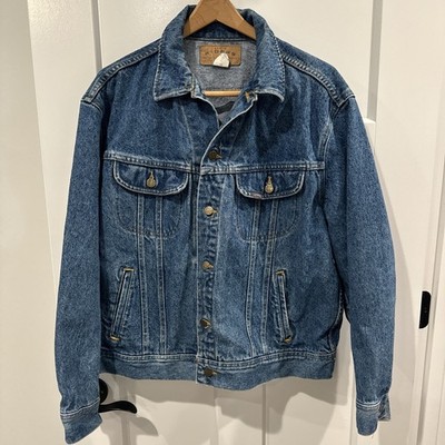Vintage Lee Rider Denim Jacket Made in The USA Union Built Trucker 119-5044 Sz L